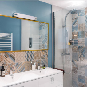 Miroir rectangulaire plaqué or