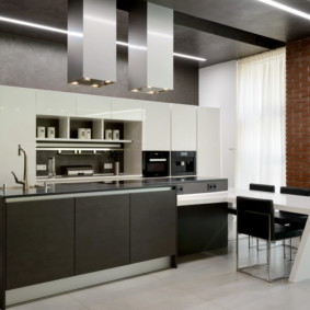 Two hoods on a kitchen island