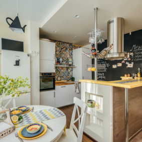 Slate board in the kitchen interior