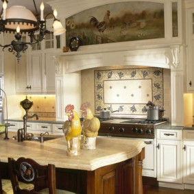 Kücheninsel mit Steinplatte