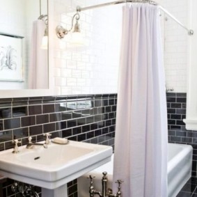 White curtain on the cornice