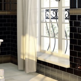 Glossy black tile
