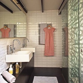 Gray mat on the black floor