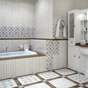 Ξύλινα έπιπλα στο εσωτερικό ενός κλασικού μπάνιου