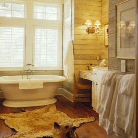 Animal skin on a wooden floor