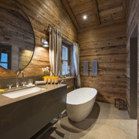 Dark bathroom finish