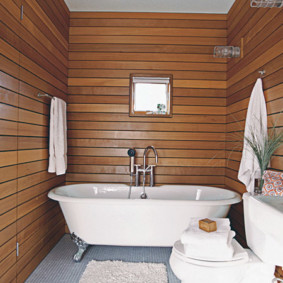 Reiki on the bathroom wall in a country house