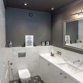 Intérieur des toilettes dans les tons de gris