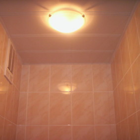 Plafond en plastique dans les toilettes