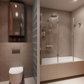 Khoanh vùng phòng tắm với các khối thủy tinh