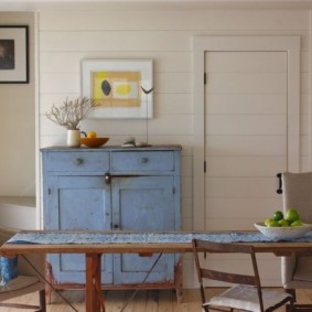 Retro wardrobe with frayed surfaces