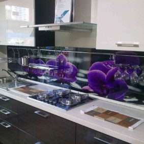 Acrylic apron in a modern kitchen