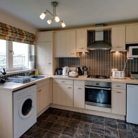 Roman curtain on the kitchen window