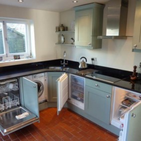 Built-in appliances in the interior of the kitchen
