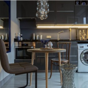 A small table in the kitchen of a private house