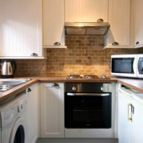 U-shaped kitchen of a small area