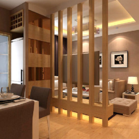 ฉากกั้นทำจากไม้