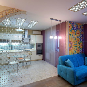 ผ้าม่านใยเป็นพาร์ทิชันตกแต่ง