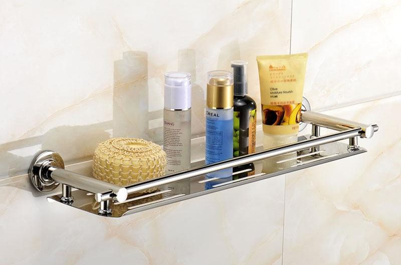 Étagère en métal chromé