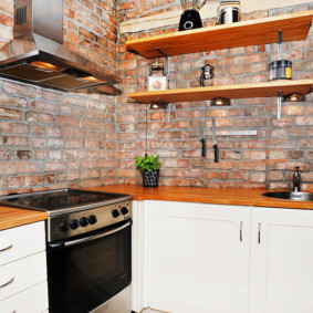 cocina de pared de ladrillo
