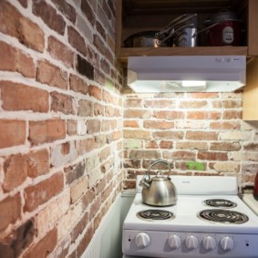 cocina de pared de ladrillo