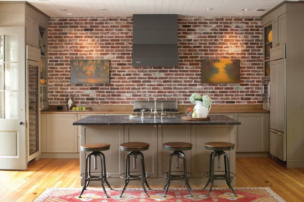 cocina con pared de ladrillo foto especies