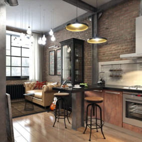 cocina con ideas de decoración de pared de ladrillo