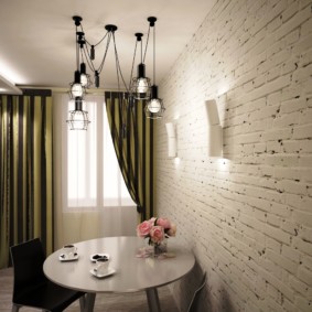 cocina con ideas de pared de ladrillo photo