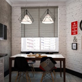 cocina con interior de ideas de pared de ladrillo