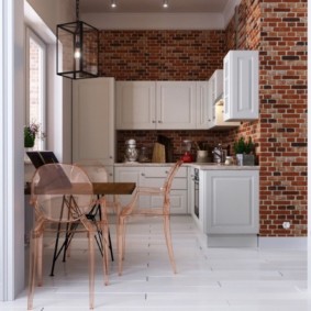 cocina con pared de ladrillo opciones fotográficas