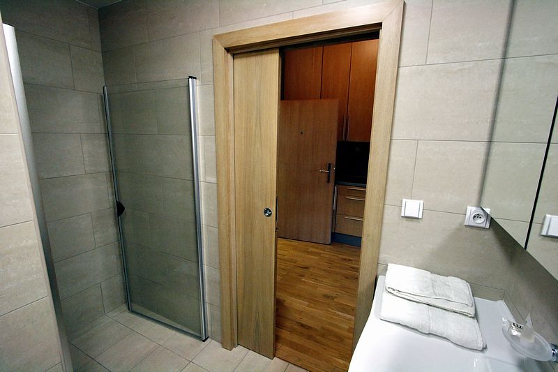 Puerta corrediza de baño con ducha
