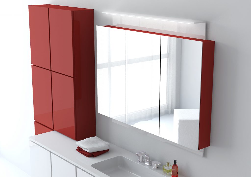 ντουλάπι τοίχων στις ιδέες του εσωτερικού χώρου του μπάνιου