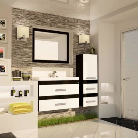 κρεμασμένο ντουλάπι στις προβολές ιδεών μπάνιου