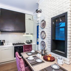 cocina de pared de ladrillo