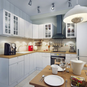 ruang makan di dalam reka bentuk dapur