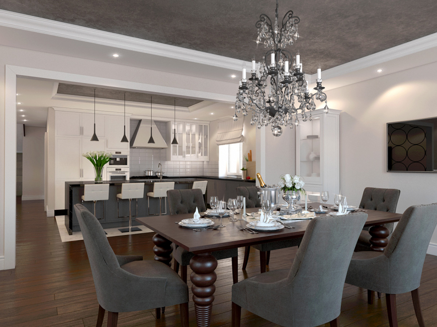 ruang makan di dalam foto dapur