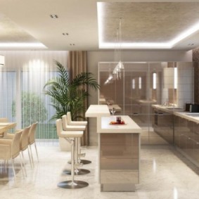 ruang makan di idea reka bentuk dapur