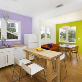 ruang makan di dinding ruang makan dapur