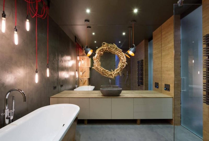 Éclairage romantique dans la salle de bain