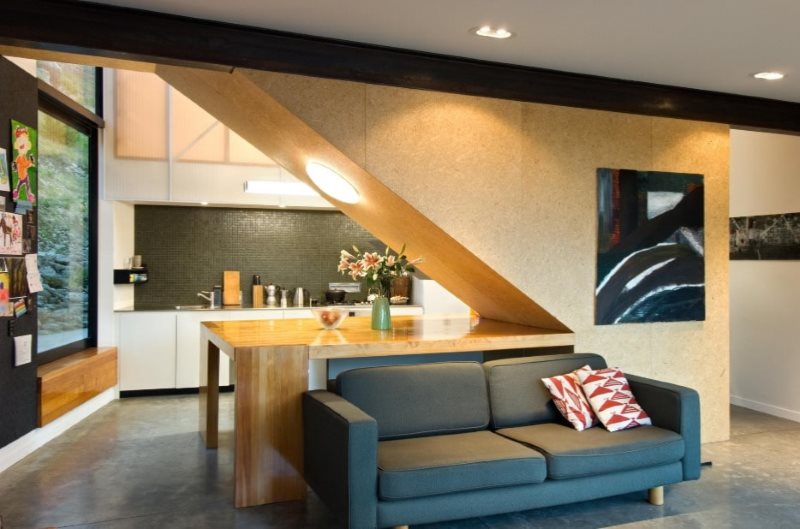 ฉากกั้นระหว่างบ้านกับห้องครัวกับห้องนั่งเล่น