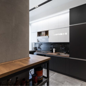 Μαύρο και άσπρο σετ για μια μοντέρνα κουζίνα