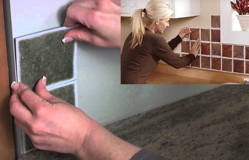 Σύνδεση πλακιδίων PVC σε ποδιά κουζίνας