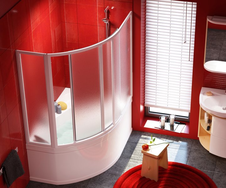 banyo için sürgülü perdeler