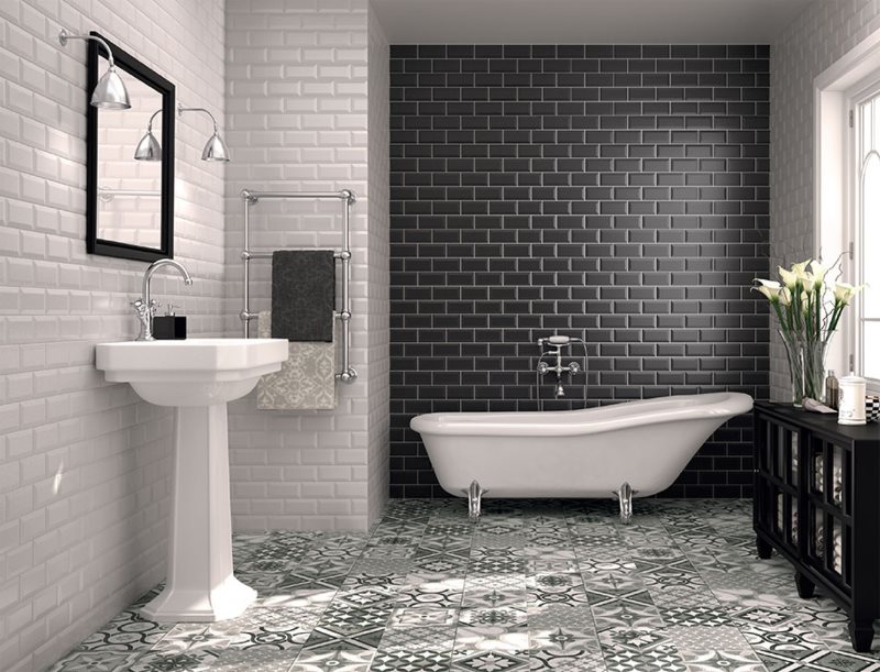 Zoning bathroom tiled hog