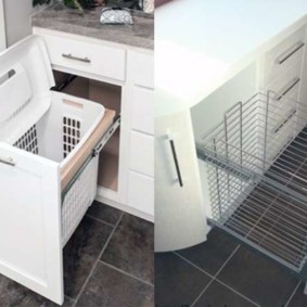 almari kes dengan bakul dobi untuk jenis idea bilik mandi