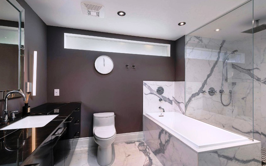 glass curtain for the bathroom decor photo