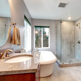 glass curtain for the bathroom photo