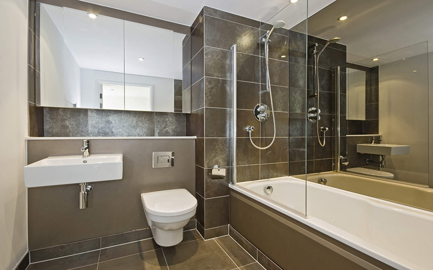 glass curtain for the bathroom photo design