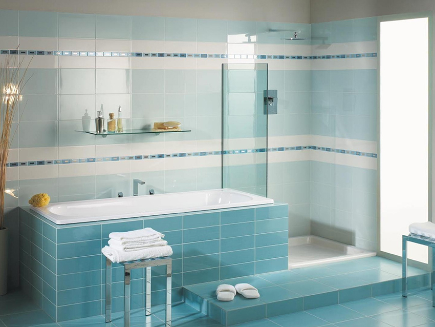 glass curtain for the bathroom design photo