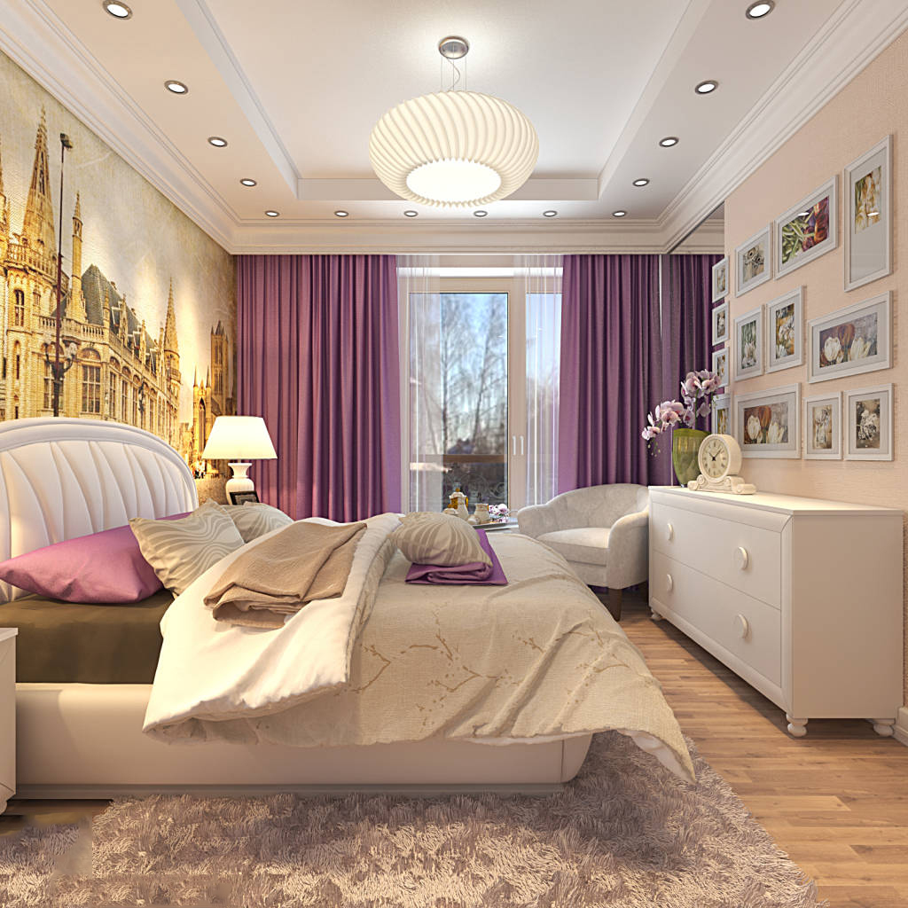 conception de photo de chambre lilas